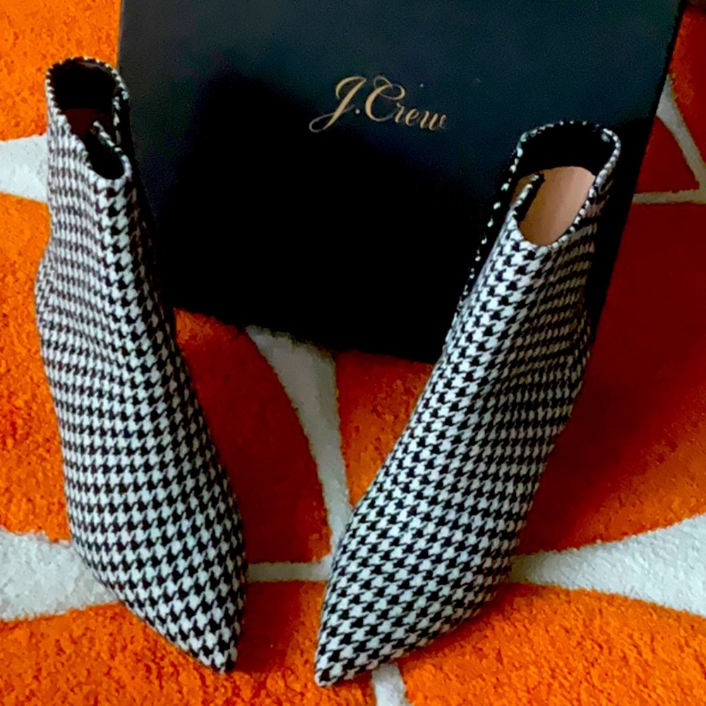 Brand new J.Crew Houndstooth Ankle Boots